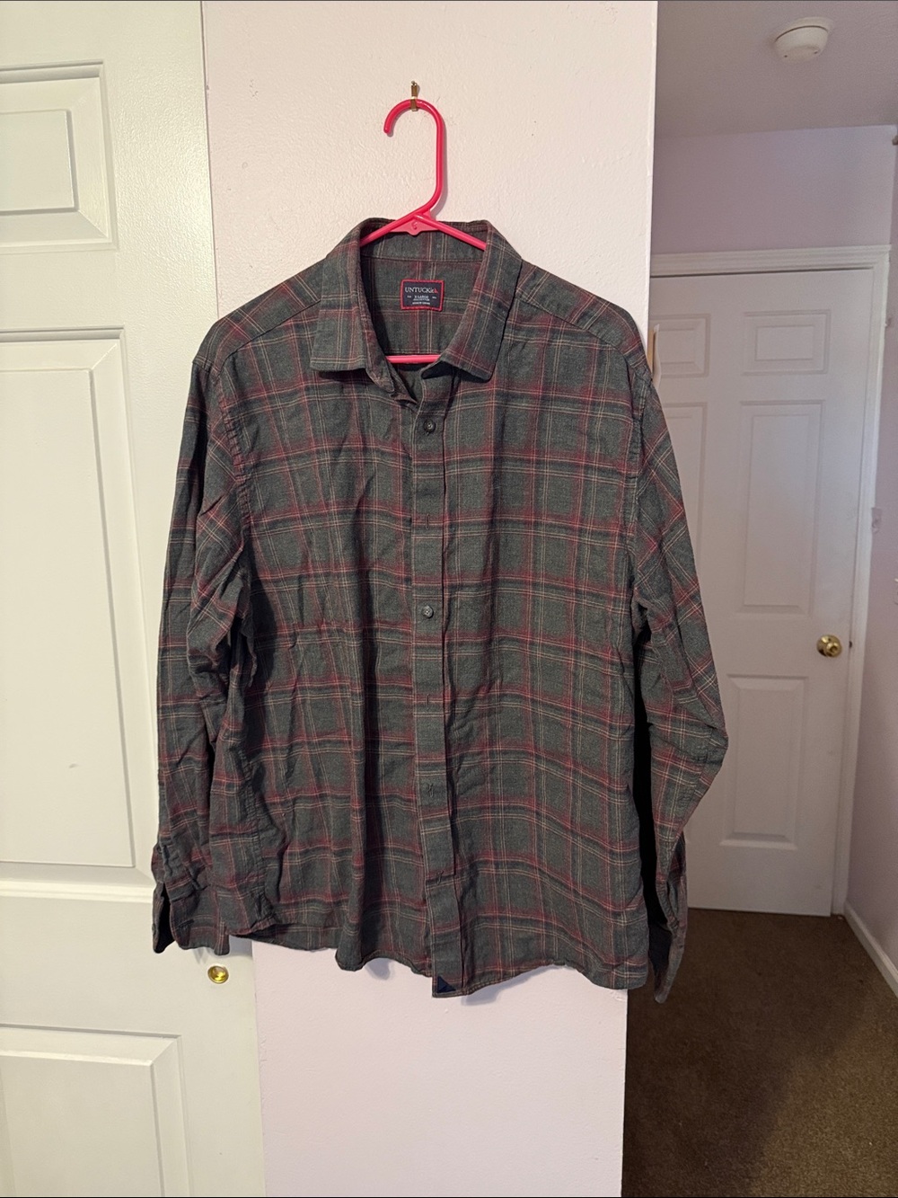 UNTUCKit Dark Green Plaid Long-Sleeve Button-Down Shirt